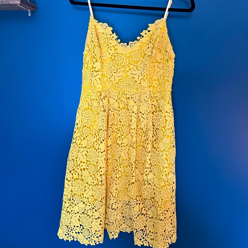 ASTR yellow textured dress
